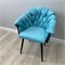 Кресло "Мишлен VS", каркас черный, велюр бирюзовый 2895-1 - фото 20988