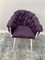 Кресло "Мишлен VS", каркас белый, велюр фиолетовый 2897-8 - фото 21038