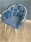 Стул обеденный "Мишлен LS" каркас белый, велюр голубой 2999-8 - фото 21287