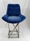 Барный стул Лофт Grand (высота сиденья 67 см), Антикоготь флок синий (морской), каркас серый металлик 2953-12 - фото 22106