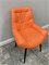Мягкий стул "Релакс" New Victoria, каркас черный, кожа оранжевая 7777-31 - фото 22874