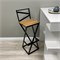Уличный барный стул Лофт с деревянным сиденьем, (высота сиденья 85 см), каркас черный (для кафе, террасы, сада) 14005-2 - фото 23557