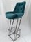 Барный стул Лофт Nova Grand Антикоготь флок голубая ель, каркас серый металлик (высота сиденья 87 см) 1075390883 - фото 26838