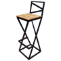 Барный стул Лофт с деревянным сиденьем (высота сиденья 85 см) - фото 4979