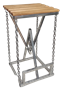 Полубарный табурет на цепях Лофт с деревянным сиденьем - фото 5306