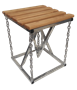 Табурет Лофт на цепях с деревянным сиденьем - фото 5309