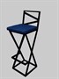 Уличный барный стул Лофт с деревянным сиденьем, каркас хром (высота сиденья 85 см) - фото 6478